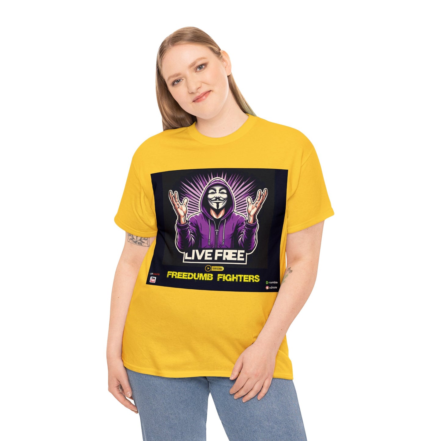 FREEDUMB FIGHTERS BLACK PILL COLORED selection Unisex Heavy Cotton Tee