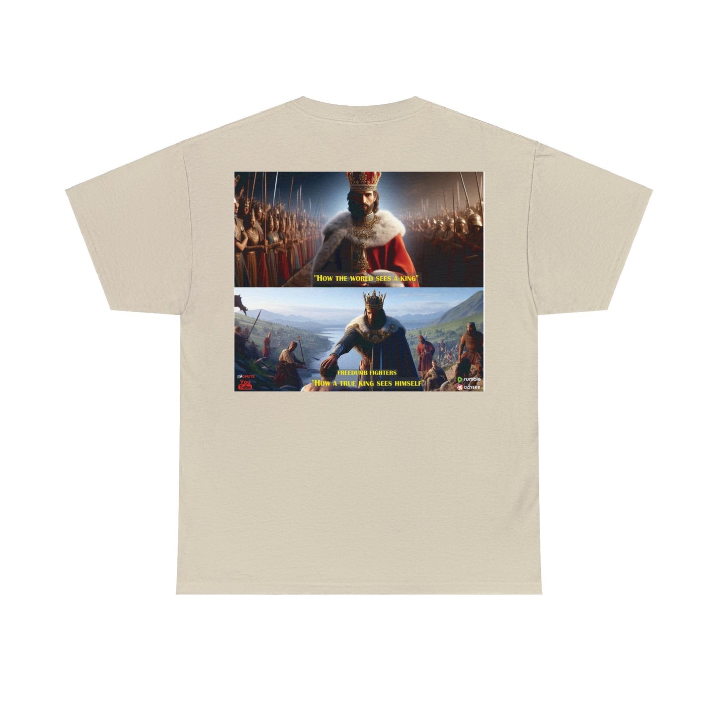 FREEDUMB FIGHTERS king sees COLORED Unisex Heavy Cotton Tee