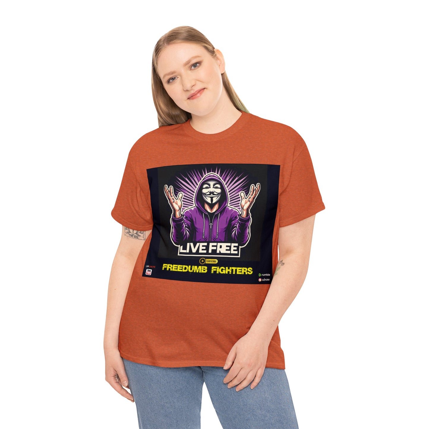 FREEDUMB FIGHTERS BLACK PILL COLORED selection Unisex Heavy Cotton Tee
