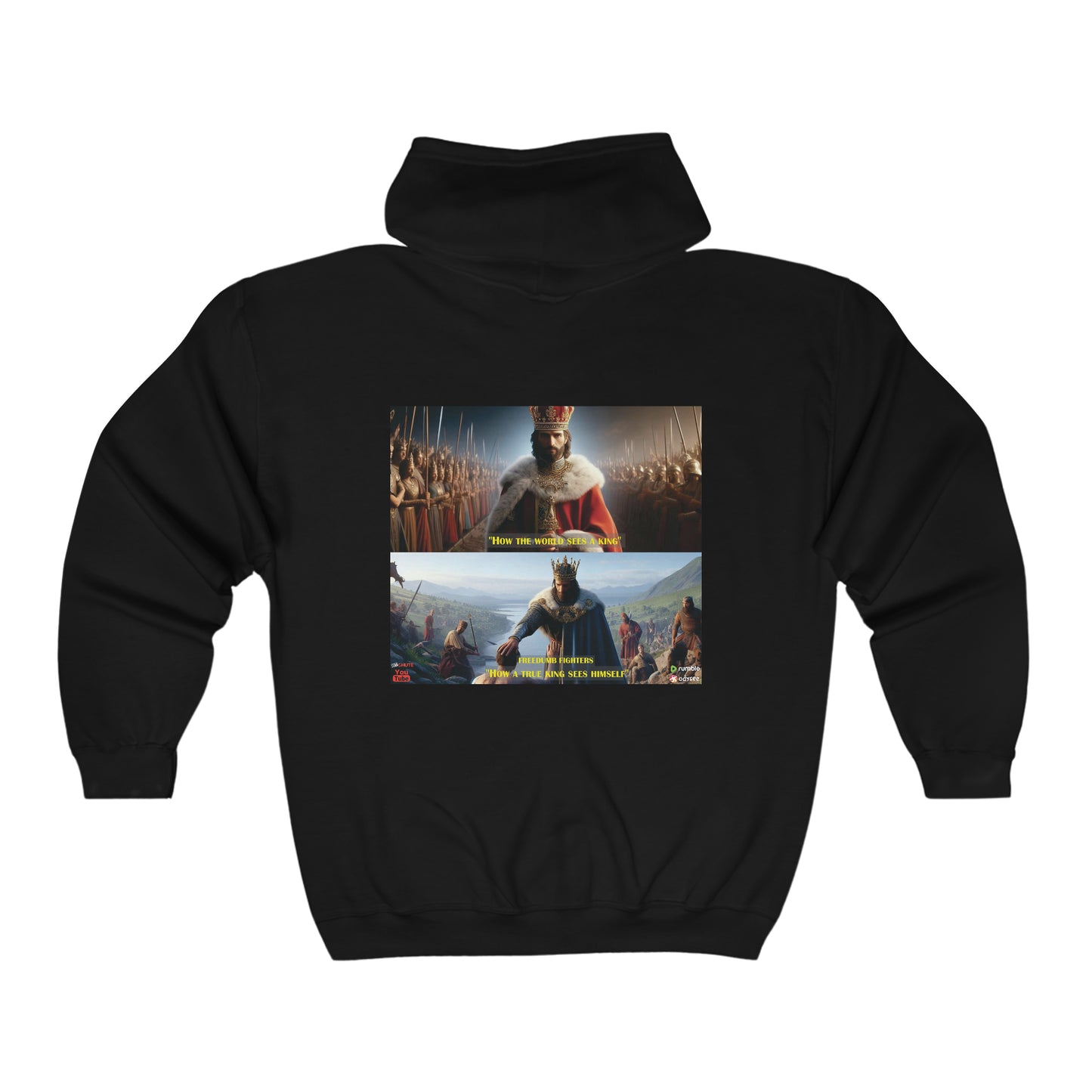 FREEDUMB FIGHTERS A KING SEES Unisex Heavy Blend™ Full Zip Hooded Sweatshirt