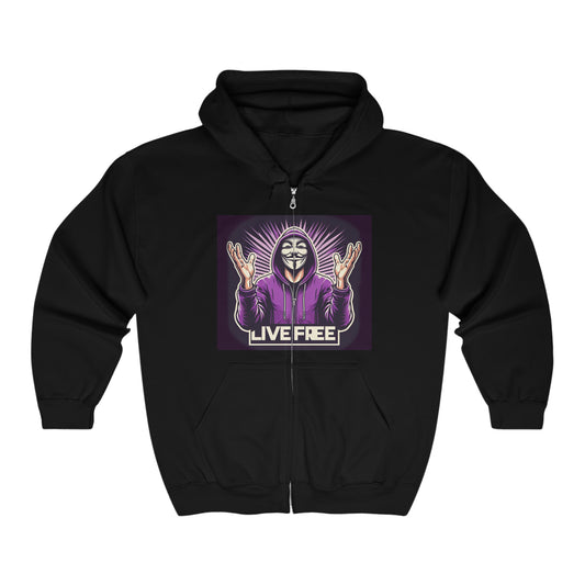 FREEDUMB FIGHTERS BLACK PILL Unisex Heavy Blend™ Full Zip Hooded Sweatshirt