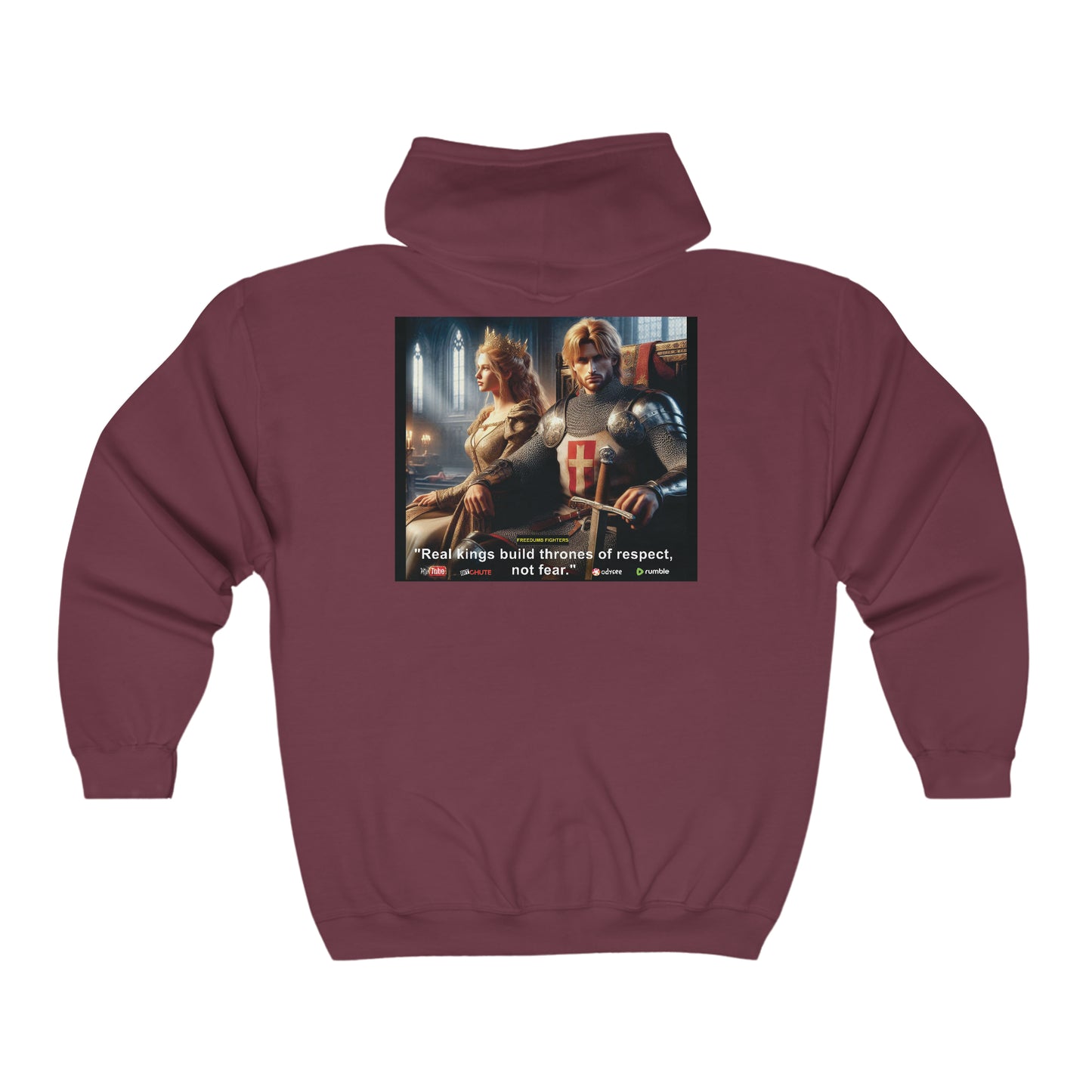 INTERNATIONAL REAL KINGS FREEDUMB FIGHTERS Unisex Heavy Blend™ Full Zip Hooded Sweatshirt