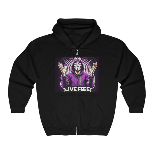 FREEDUMB FIGHTERS A KING SEES Unisex Heavy Blend™ Full Zip Hooded Sweatshirt