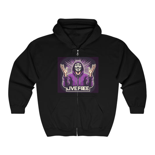 FREEDUMB FIGHTERS COURAGEOUS KING Unisex Heavy Blend™ Full Zip Hooded Sweatshirt